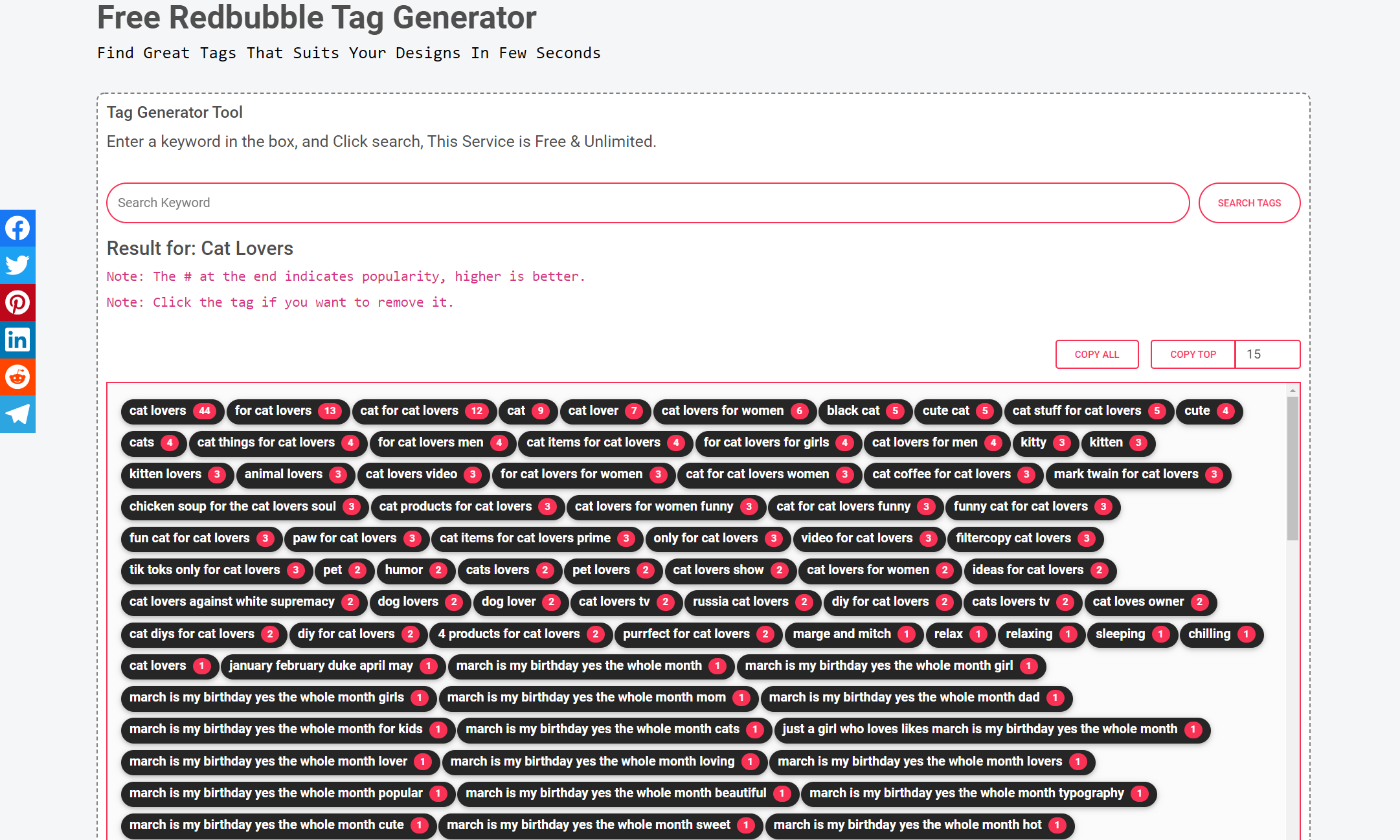 Best Redbubble Tools - Free Redbubble Tags Generator Tool